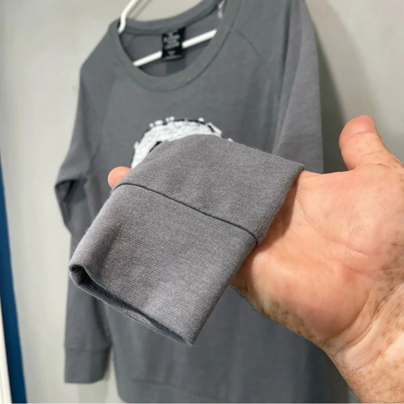 Disney Jack Skellington Gray Flip Sequin Shirt Small Nightmare Before Xmas - Picture 3 of 7